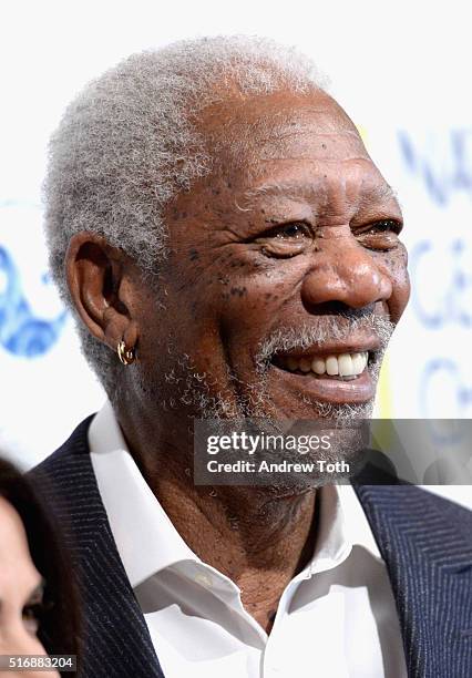 Morgan Freeman attends the world premiere of National Geographic's "The Story Of God" with Morgan Freeman at Jazz at Lincoln Center on March 21, 2016...