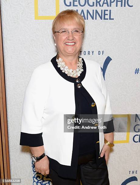 Lidia Bastianich attends the world premiere of National Geographic's "The Story Of God" with Morgan Freeman at Jazz at Lincoln Center on March 21,...
