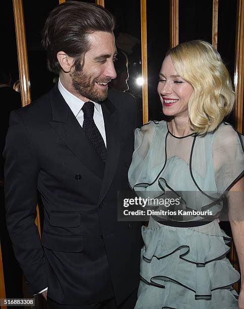 Jake Gyllenhaal and Naomi Watts attend Fox Searchlight Pictures with The Cinema Society host a screening of "Demolition" after party on March 21,...