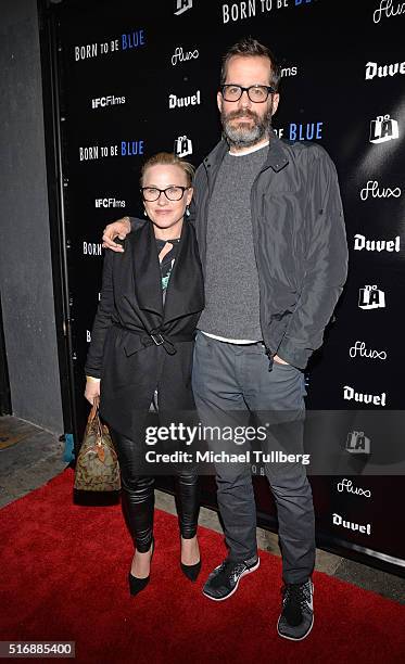 Actress Patricia Arquette and Eric White attend the premiere of IFC Films' "Born To Be Blue" at the Regent Theater on March 21, 2016 in Los Angeles,...
