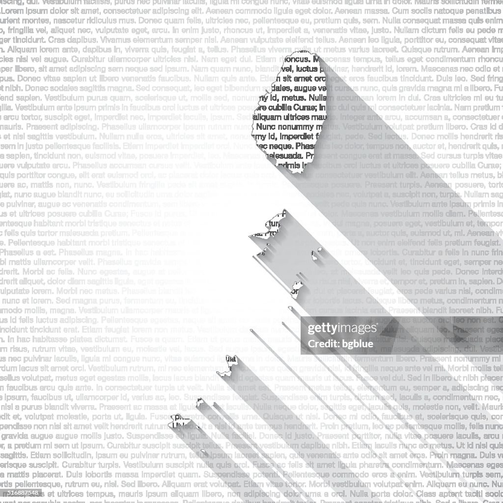 Saint Vincent and the Grenadines Map, Text Background, Long Shadow