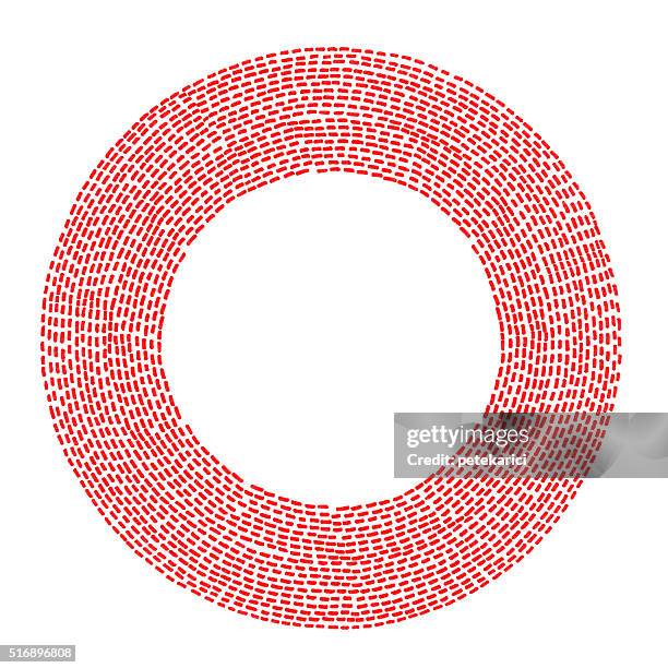 loop red circle (clipping path) - open circle stock illustrations