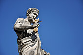 Statue of Saint Peter in Saint Peter square. Vatican city