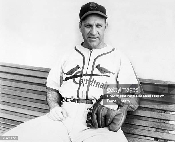 Enos Slaughter of the St. Louis Cardinals poses for a portrait. Enos Slaughter played for the St. Louis Cardinals from 1938-1953.