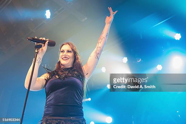 Floor Jansen of Nightwish performs at Iron City on March 21, 2016 in Birmingham, Alabama.