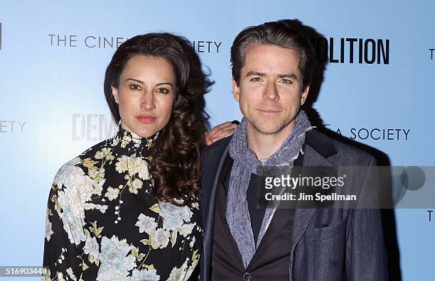Actors America Olivo and Christian Campbell attend the Fox Searchlight Pictures with The Cinema Society host a screening of "Demolition" at the SVA...
