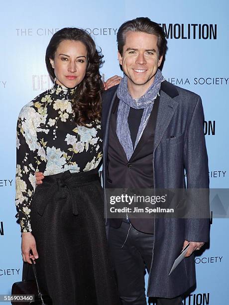 Actors America Olivo and Christian Campbell attend the Fox Searchlight Pictures with The Cinema Society host a screening of "Demolition" at the SVA...