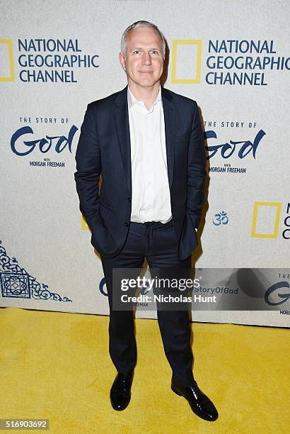 Producer James Younger attends National Geographic "The Story Of God" With Morgan Freeman World Premiere at Jazz at Lincoln Center on March 21, 2016...