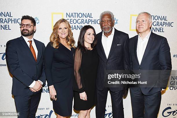 Tim Pastore, Lori McCreary, Courteney Monroe, Morgan Freeman and James Younger attend National Geographic "The Story Of God" With Morgan Freeman...