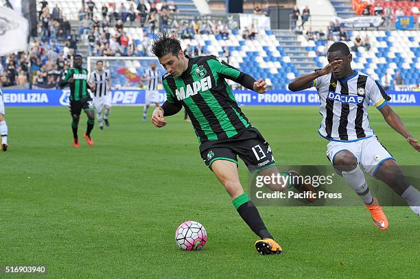 Federico Peluso Sassuolo defender during the Serie A football match between US Sassuolo Calcio and Udinese Calcio at Mapei Stadium in Reggio Emilia....