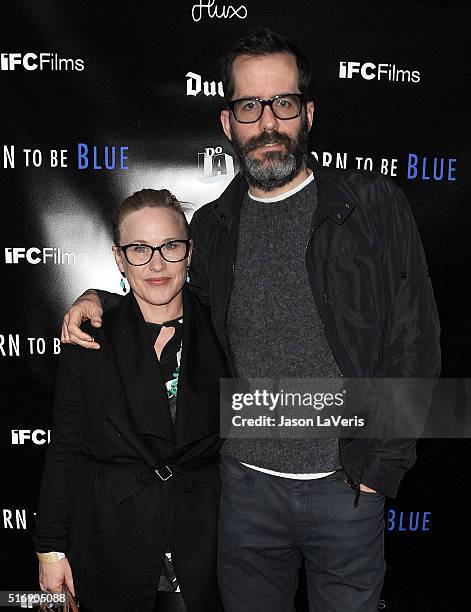 Actress Patricia Arquette and Eric White attend the premiere of "Born To Be Blue" at the Regent Theater on March 21, 2016 in Los Angeles, California.