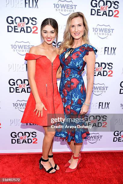 Sadie Robertson and Korie Robertson attend the premiere of Pure Flix Entertainment's "God's Not Dead 2" at Directors Guild Of America on March 21,...