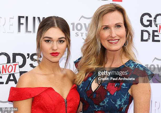 Reality TV Personalities Sadie Robertson and Korie Robertson attend the premiere of "God's Not Dead 2" at Directors Guild Of America on March 21,...