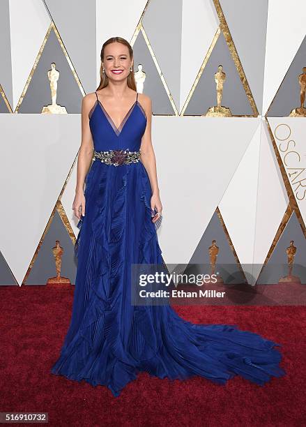 Actress Brie Larson attends the 88th Annual Academy Awards at Hollywood & Highland Center on February 28, 2016 in Hollywood, California.