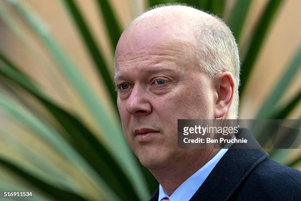 Leader of the House of Commons Chris Grayling arrives for the weekly cabinet meeting chaired by British Prime Minister David Cameron at Number 10...