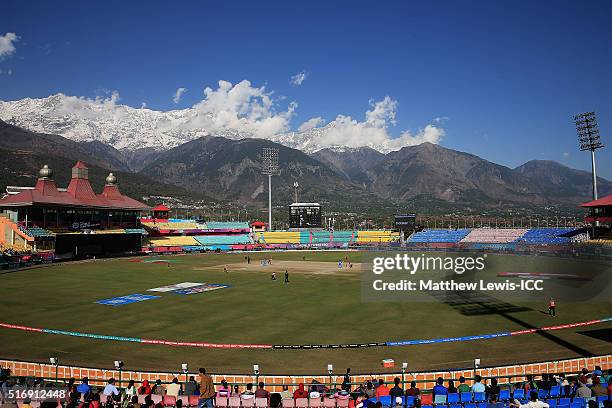 General view of the HPCA Stadium during the Women's ICC World Twenty20 India 2016 match between England and India at the HPCA Stadium on March 22,...