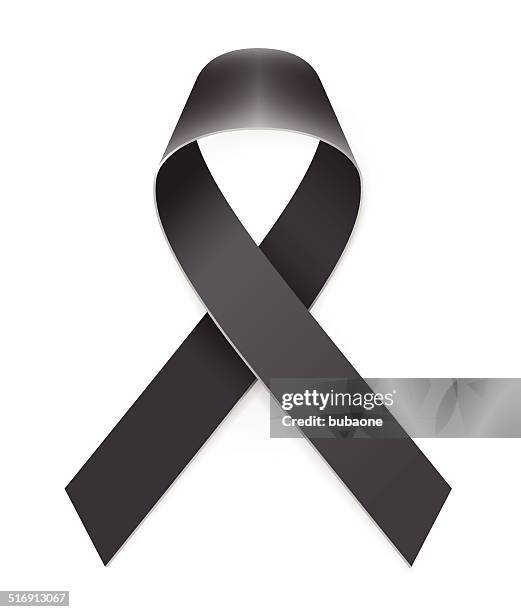 stockillustraties, clipart, cartoons en iconen met mourning black awareness ribbon - zelfmoord