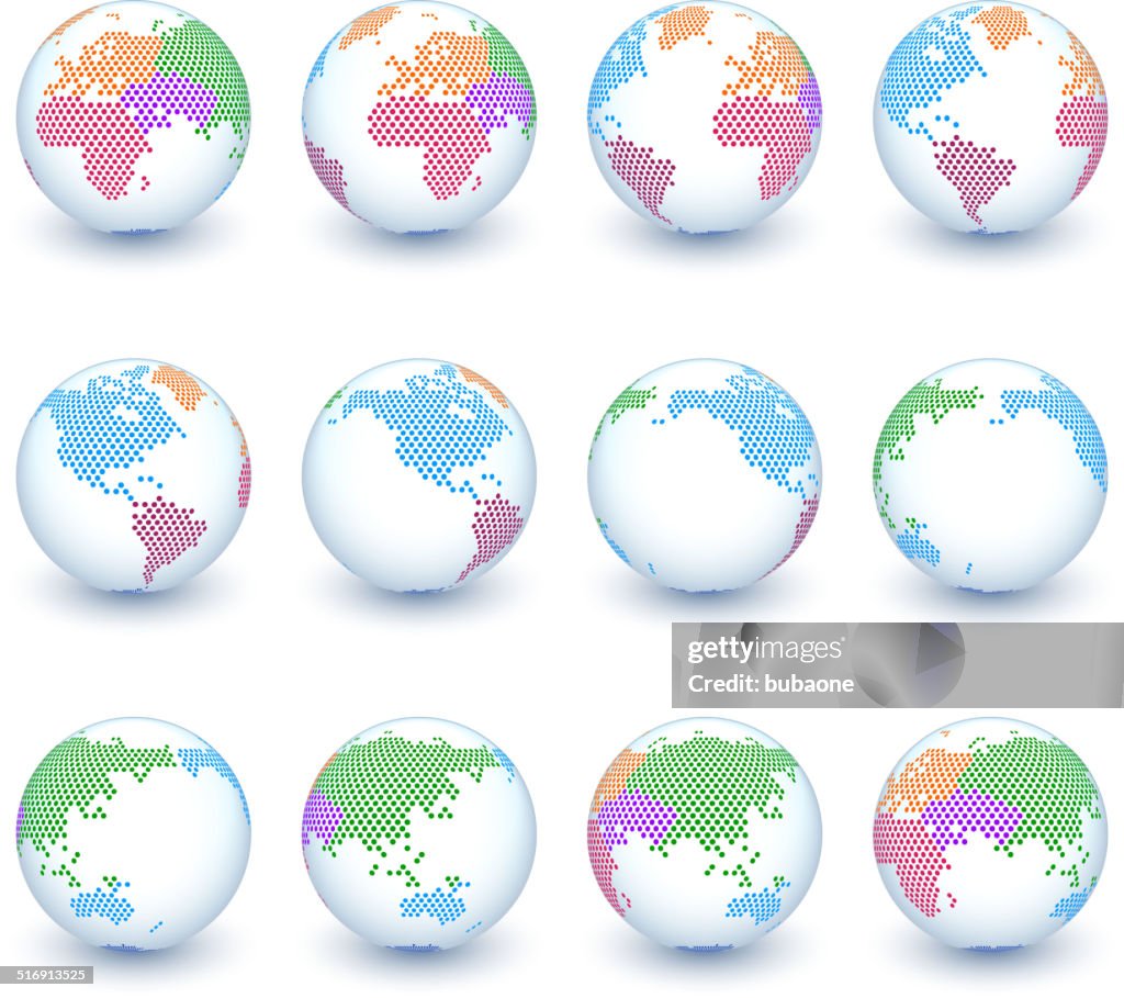Globe royalty free vector interface icon set World Map