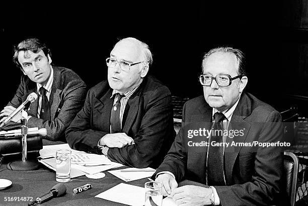 Harry Cressman , William Dugdale, and AC Smith announcing their resignation as Directors of Aston Villa following a turbulent period in the Football...