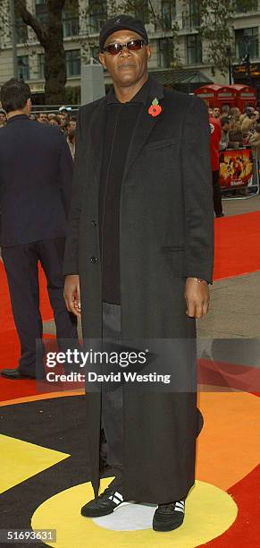 Samuel L Jackson arrives at the UK Premiere of the new Disney/Pixar animation "The Incredibles" at the Empire Leicester Square on November 7, 2004 in...