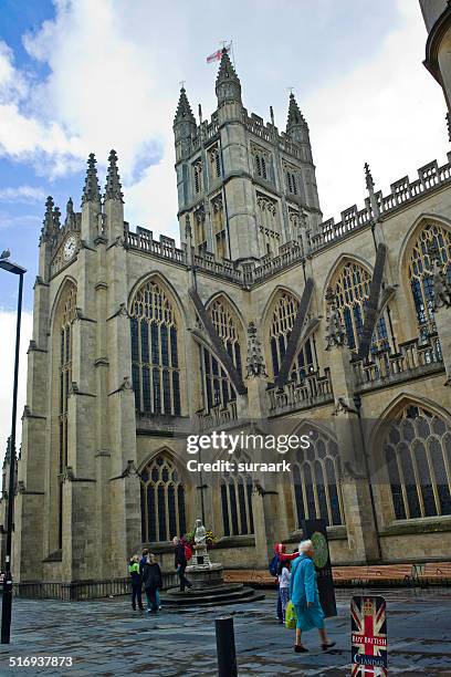 bath abbey, bath, england - bath abbey stock-fotos und bilder