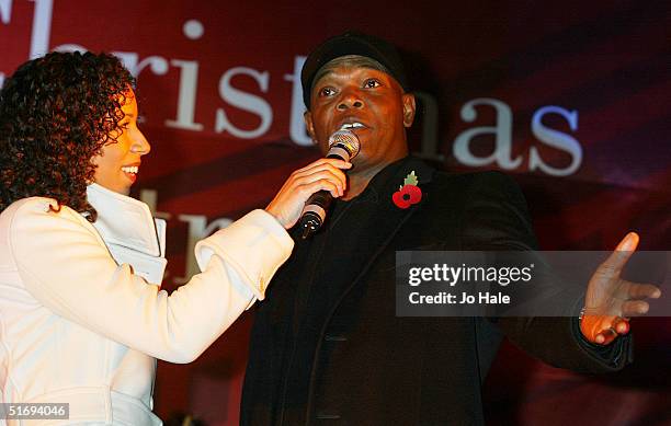 Samuel L Jackson and Margerita Taylor attends the annual Regent Street Christmas Lights switching-on ceremony, having performed live, in Regent...