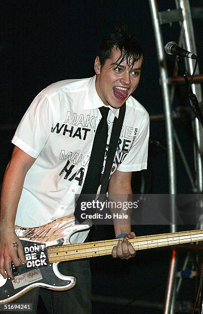 Matt Jay of Busted performs for the annual Regent Street Christmas Lights switching-on ceremony along Regent Street on November 7, 2004 in London,...