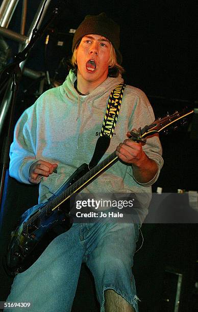 James Bourne of Busted performs at the annual Regent Street Christmas Lights switching-on ceremony along Regent Street on November 7, 2004 in London,...