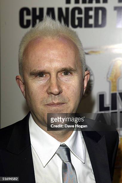 Musician Howard Jones arrives at the premiere screening of the new four-disc DVD featuring 10 hours of footage from the historic charity concert...