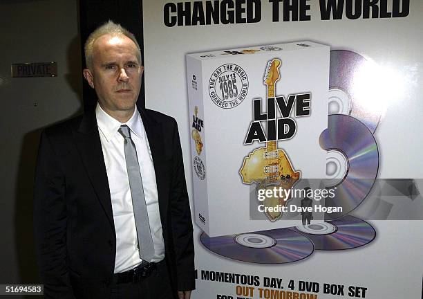 Musician Howard Jones arrives at the premiere screening of the new four-disc DVD featuring 10 hours of footage from the historic charity concert...