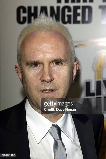 Musician Howard Jones arrives at the premiere screening of the new four-disc DVD featuring 10 hours of footage from the historic charity concert...