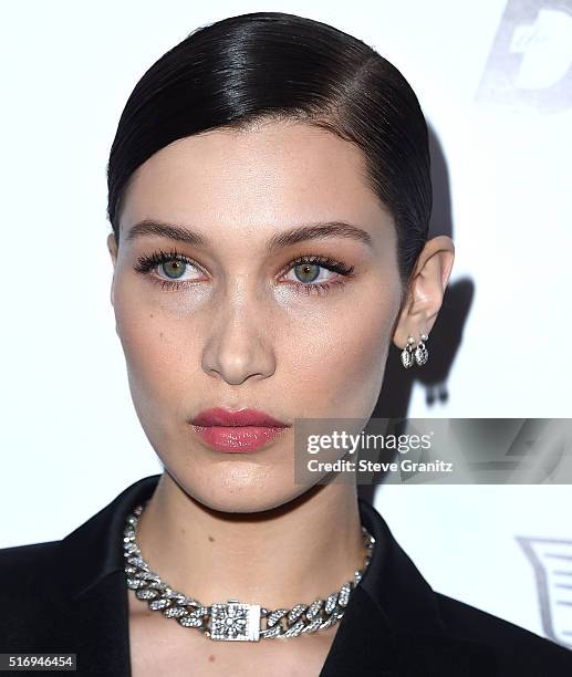 Bella Hadid arrives at the The Daily Front Row "Fashion Los Angeles Awards" 2016 at Sunset Tower Hotel on March 20, 2016 in West Hollywood,...