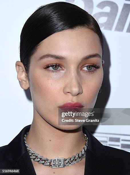 Bella Hadid arrives at the The Daily Front Row "Fashion Los Angeles Awards" 2016 at Sunset Tower Hotel on March 20, 2016 in West Hollywood,...