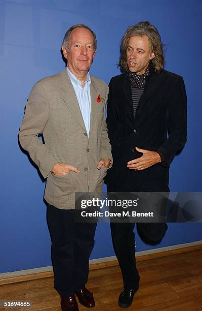 Newsreader Michael Buerk and musician Sir Bob Geldof arrive at the Premiere screening of the new four-disc DVD featuring 10 hours of footage from the...