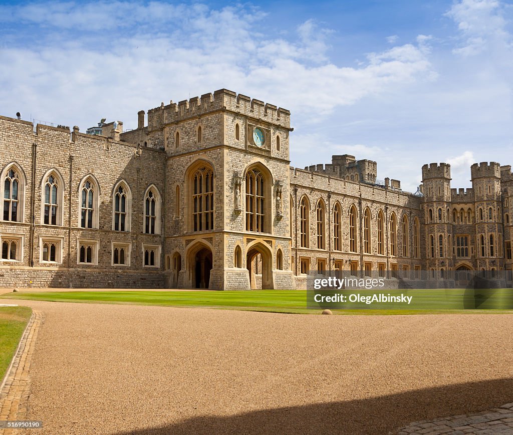 Windsor Castle with Blue Sky and Clouds, Berkshire, England, UK.