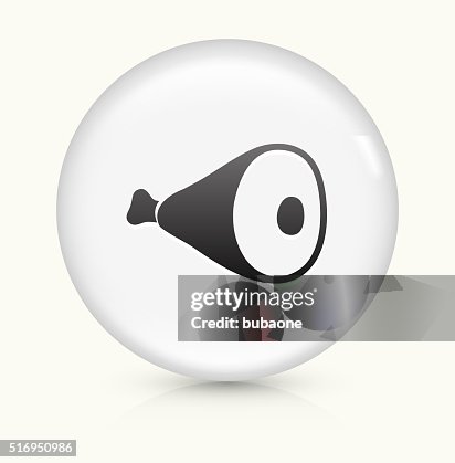 Ham Leg icon on white round vector button Ham Leg icon on white round vector button