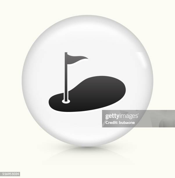 golf icon on white round vector button - mini golf stock illustrations
