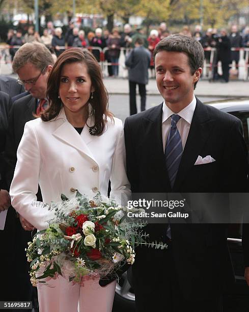 Danish Royal Couple Crown Prince Frederik and his wife Crown Princess Mary arrive at Berlin's City Hall during their one-day visit to Berlin on...