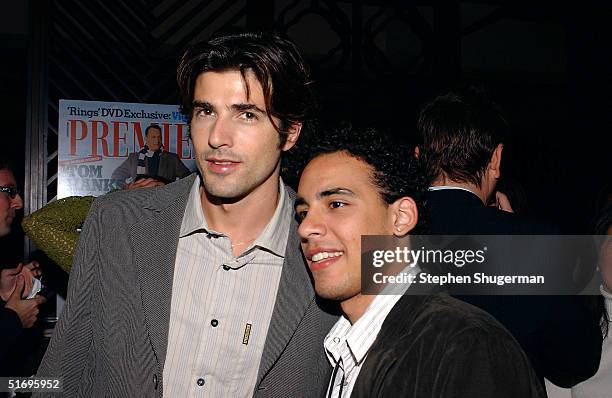 Actors Reynaldo Gianecchini and Victor Rasuk attend the after party for AFI's Premiere of "Bad Education" at the White Lotus on November 7, 2004 in...