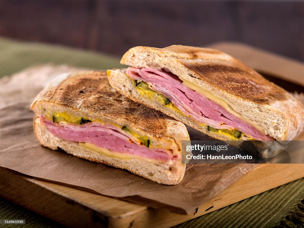 Ham and Cheese Toasted Panini Sandwich