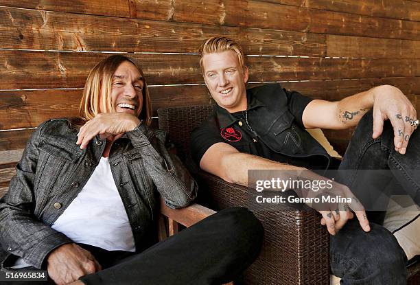 Iggy Pop and Josh Homme teamed up to work on Pop's latest album, "Post Pop Depression" are photographed for Los Angeles Times on March 2, 2016 in Los...