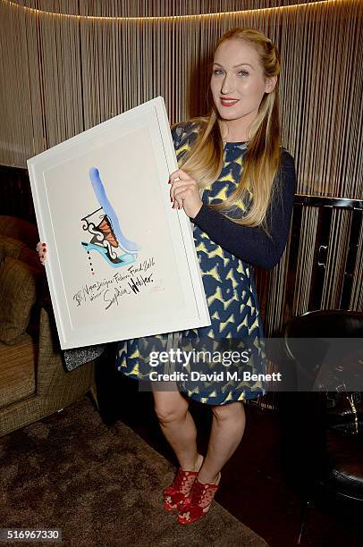 Sophia Webster attends the BFC/Vogue Designer Fashion Fund 2016 winners announcement at Bulgari Hotel on March 22, 2016 in London, England.