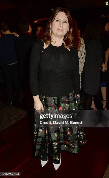 Alexandra Shulman attends the BFC/Vogue Designer Fashion Fund 2016 winners announcement at Bulgari Hotel on March 22, 2016 in London, England.