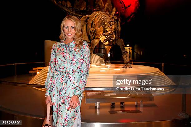 Lydia Bright arrives at the Wildlife Photographer Of The Year exhibition for the launch of new DVD 'Racing Extinction' at Natural History Museum on...