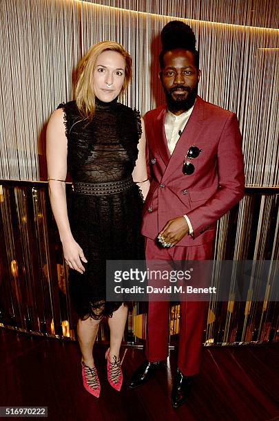 Roy Luwolt and Mary Alice Malone attend the BFC/Vogue Designer Fashion Fund 2016 winners announcement at The Bulgari Hotel on March 22, 2016 in...