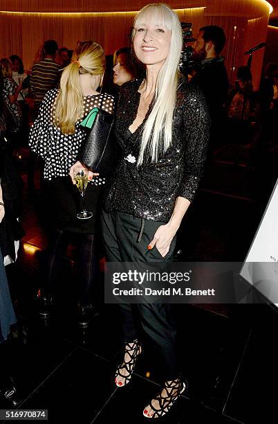 Susanne Tide-Frater attends the BFC/Vogue Designer Fashion Fund 2016 winners announcement at The Bulgari Hotel on March 22, 2016 in London, England.