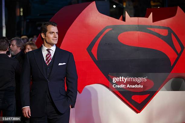 Henry Cavill attending 'Batman v Superman: Dawn of Justice' European Premiere in Leicester Square, London, England on March 22, 2016.