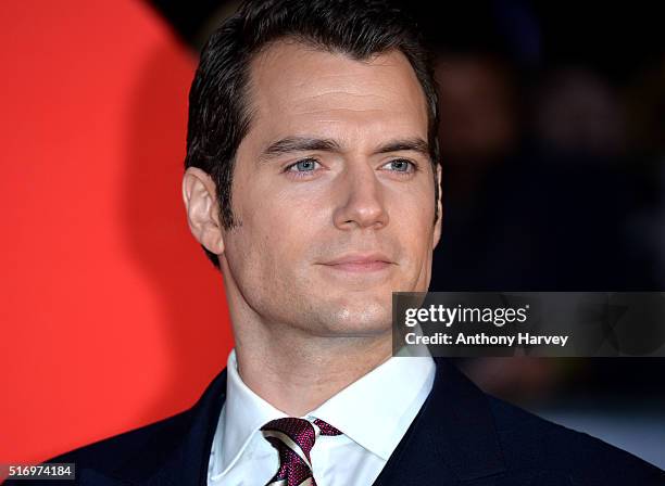 Henry Cavill attends the European Premiere of 'Batman V Superman: Dawn Of Justice' at Odeon Leicester Square on March 22, 2016 in London, England.