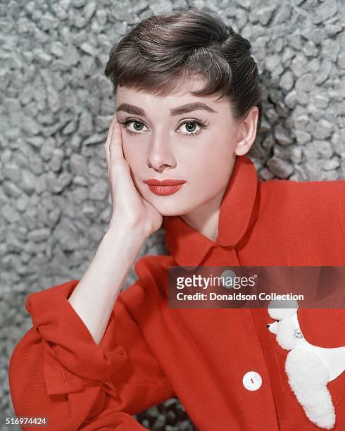 Actress Audrey Hepburn poses for a publicity still circa 1957.