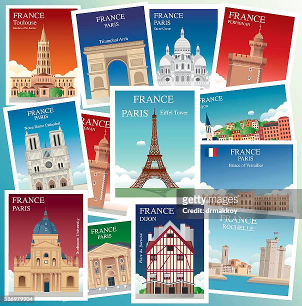 ilustraciones, imágenes clip art, dibujos animados e iconos de stock de francia viajes - midi pyrénées